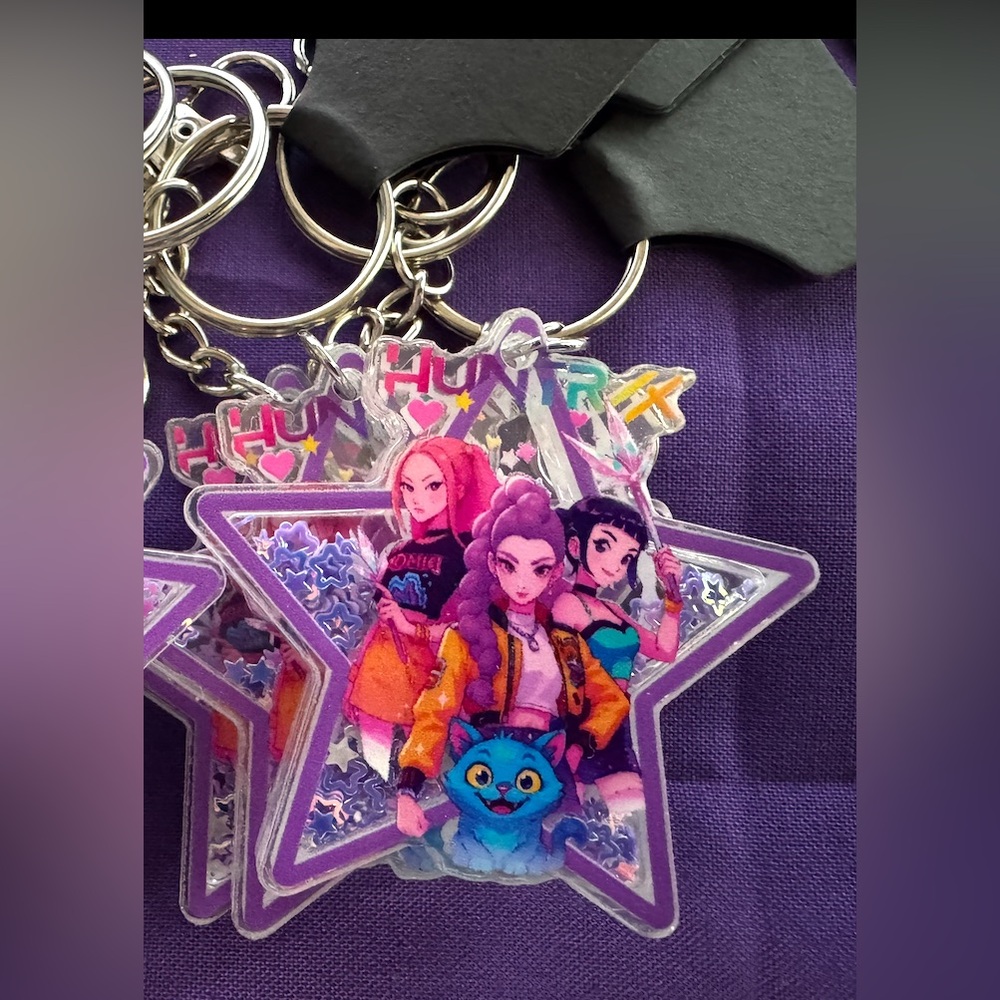 Colorful Star-Shaped Kpop demon hunters Keychain